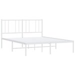 vidaXL Cadre de lit métal sans matelas et tête de lit blanc 135x190 cm