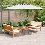 vidaXL Ensemble Bistro 3 pièces avec Coussins - Bois d'Acacia Massif