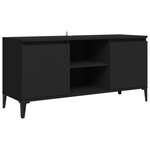 vidaXL Meuble TV avec pieds en métal Noir 103 5x35x50 cm