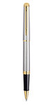 Waterman hemisphere stylo roller  acier inoxydable  recharge noire pointe fine  coffret cadeau