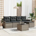 vidaXL Ensemble de canapé de jardin 5 pièces avec coussins en poly rattan noir