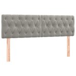 vidaXL Tête de lit à LED Gris clair 160x7x78/88 cm Velours