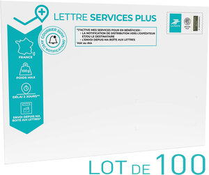 Prêt-à-Poster - Lettre Services Plus - 100g - Format C4 - Enveloppes en lot de 100