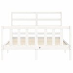 vidaXL Cadre de lit sans matelas blanc 140x190 cm bois de pin massif