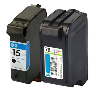 Pack de 2 cartouches d'encre authentiques HP 15/78 Noir et couleurs - programme SECOND