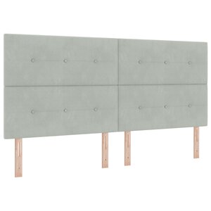 vidaXL Tête de lit avec capitons gris clair 200 cm en velours