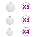 vidaXL Demi-arbre de Noël artificiel pré-éclairé et boules vert 120 cm