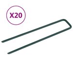vidaXL Clous pour gazon artificiel 20 Pièces Forme de U Fer