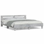 vidaXL Cadre de lit sans matelas gris béton 200x200 cm