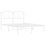 vidaXL Cadre de lit métal sans matelas et tête de lit blanc 150x200 cm