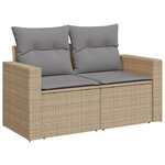 vidaXL Salon de jardin avec coussins 7Pièces mélange beige résine tressée
