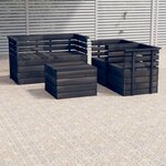 vidaXL Salon palette de jardin 5 Pièces Bois de pin massif Gris foncé