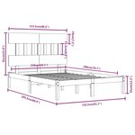 vidaXL Cadre de lit sans matelas gris 150x200 cm bois massif