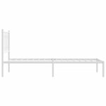 vidaXL Cadre de lit métal avec tête de lit blanc 80x200 cm