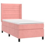 vidaXL Sommier à lattes de lit matelas et LED Rose 80x200 cm Velours
