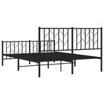 vidaXL Cadre de lit métal sans matelas avec pied de lit noir 140x190cm