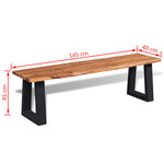 vidaXL Banc en bois d'acacia massif 145 cm