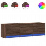 vidaXL Meuble TV avec LED chêne marron 140x34x40 cm bois d'ingénierie