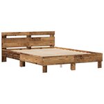 vidaXL Cadre de lit en bois Bois récupéré 140 x 190 cm Convertible
