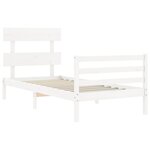 vidaXL Cadre de lit et tête de lit blanc 100x200 cm bois massif