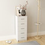 vidaXL Commode haute Aggloméré 41 x 35 x 106 cm Blanc