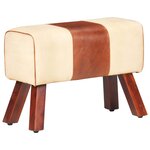 vidaXL Banc saut de cheval 58 cm marron cuir véritable et manguier