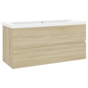vidaXL Armoire d'évier avec lavabo intégré Chêne sonoma Aggloméré