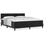Lit à ressort vidaXL avec matelas Noir Super King Velours