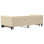vidaXL Lit de jour avec lit gigogne crème 90x200 cm tissu