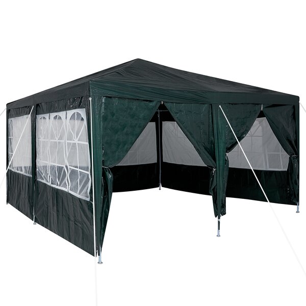 vidaXL Tente de Fête avec 8 Murs Latéraux Verts 4x4 m PE