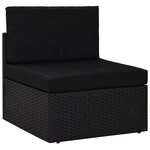 vidaXL Salon de jardin 6 Pièces avec coussins Noir Résine tressée