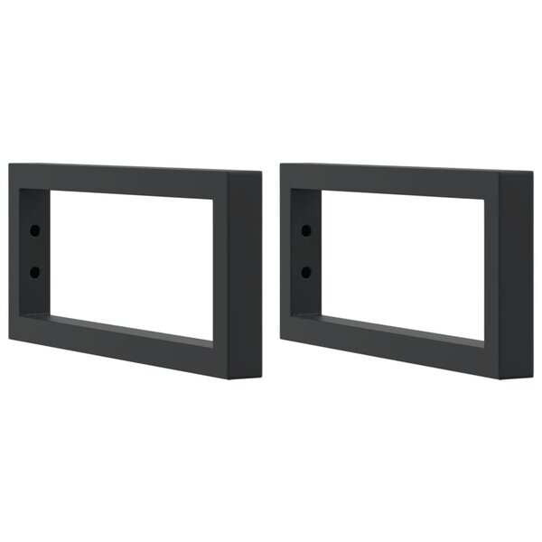 vidaXL Supports d'étagères pour lavabo 2 Pièces noir rectangulaire acier