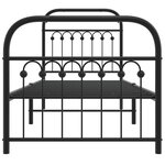 vidaXL Cadre de lit métal sans matelas avec pied de lit noir 75x190 cm