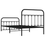 vidaXL Cadre de lit métal sans matelas avec pied de lit noir 107x203cm