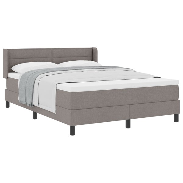 Lit à ressorts vidaXL avec matelas taupe 140x200 cm tissu