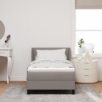 Lit à ressorts vidaXL avec matelas Taupe 100x200 cm Tissu