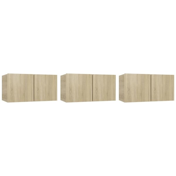 vidaXL Meubles TV suspendus 3 Pièces Chêne sonoma 60x30x30 cm