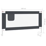 vidaXL Barrière de sécurité de lit d'enfant Gris foncé 160x25 cm Tissu