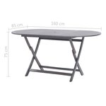 vidaXL Mobilier à dîner de jardin 9 Pièces Bois d'acacia massif Gris