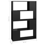 vidaXL Bibliothèque/Séparateur de pièce Noir brillant 80x24x124 5 cm