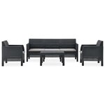 Salon de jardin meuble d'extérieur ensemble de mobilier 4 pièces avec coussins pp rotin anthracite 02_0016173