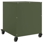 vidaXL Table de chevet vert olive 36x39x43 5 cm acier