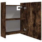 vidaXL Armoire à miroir de salle de bain Chêne fumé 62 5x20 5x64 cm