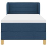 Lit Box Spring vidaXL avec Matelas Bleu 100x200 cm Tissu
