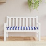 vidaXL Coussin de banc de jardin rayures bleues et blanches 120x50x7cm