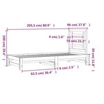 vidaXL Lit coulissant Gris 2x(90x200) cm Bois de pin massif