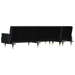 vidaXL Canapé-lit en forme de L noir 271x140x70 cm velours