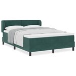 Lit à ressorts vidaXL avec matelas vert foncé 140x190 cm en velours