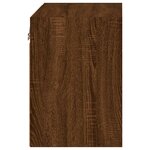 vidaXL Table de chevet murale avec lumières LED chêne marron