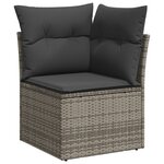 Ensemble de canapé de jardin 9 pièces avec coussins gris poly rotin vidaXL